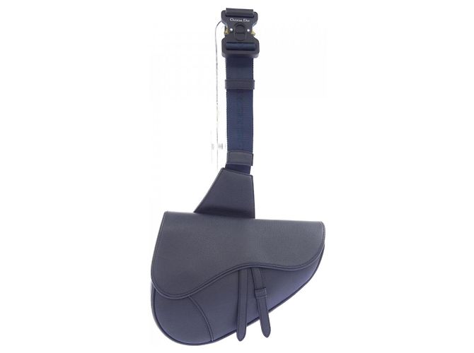 Borsa Christian Dior Dior Saddle in blu navy