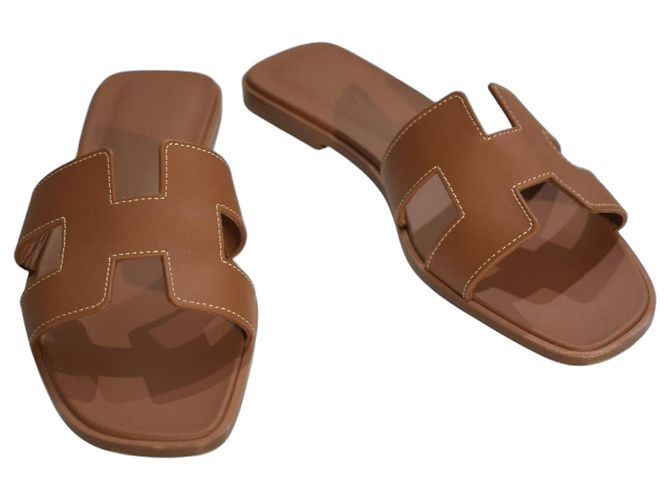 Hermès Oran Sandali Pelle Marrone 39