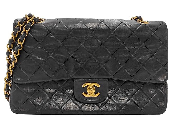 Chanel Classic Double Flap Quilted Lambskin Medium Nero