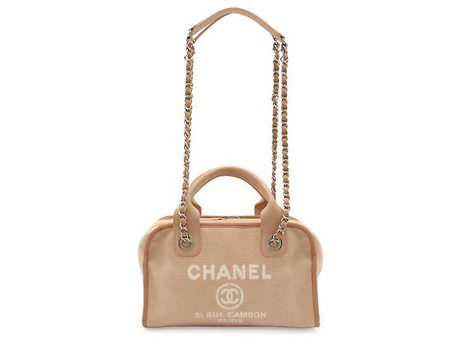 Bolsa Bowling Chanel Deauville Rosa