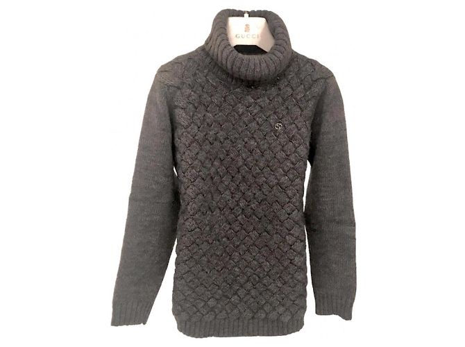 Gucci Rollkragenpullover aus grauer Alpakawolle