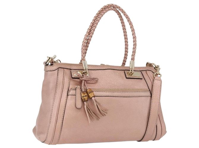 Gucci Bella Convertible Top Handle Leather Small Rose