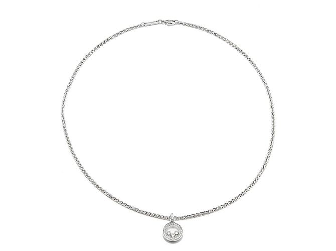 Chopard Happy Diamonds Colar Pendente Ouro Branco e Brilhantes