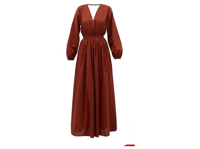 Autre Marque Matteau Vestido de Costas Abertas e Decote Profundo - Rust Bordeaux