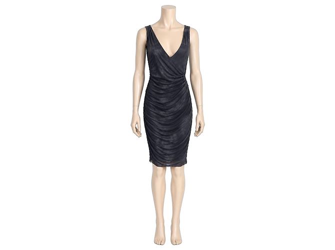 Zadig & Voltaire Roza Kleid Grau Lyocell-Mix Anthrazitgrau