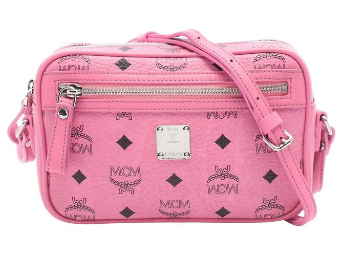 Bolsa de Ombro MCM Visetos Pink Rosa