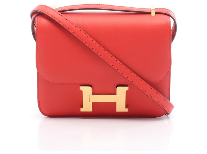 Hermès Borsa a tracolla Hermes Constance 3 Mini Rouge Tomato Rosso
