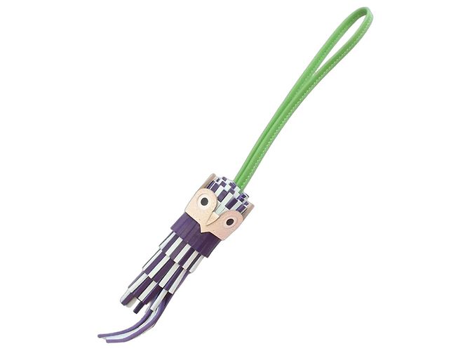 Hermès Hermes Chouette Vert Yucca Cle Charm Multicolore Violet