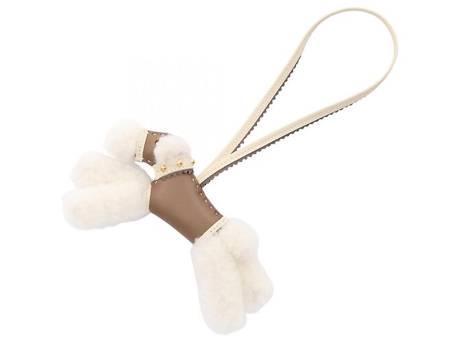 Hermès Hermes Buddy Charm Handbag Accessory Brown White Taupe