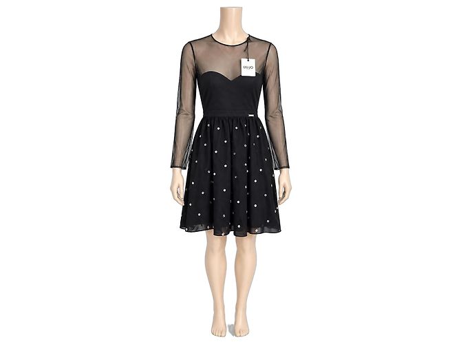 Liu.Jo Liu Jo Schwarzes Tüllkleid mit Pailletten