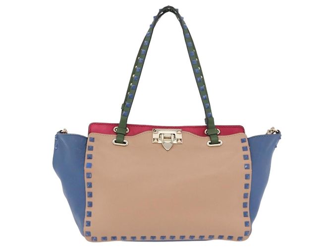 Valentino Garavani Rockstud Frame Handle Calf Hair Large Multicor
