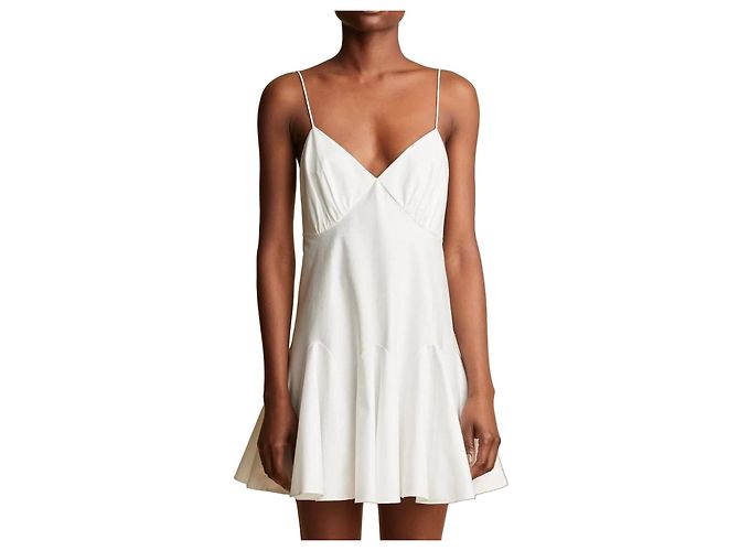 Khaite Vestido curto de algodão branco
