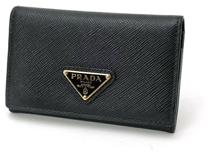 Tarjetero Prada Saffiano Triangle Negro