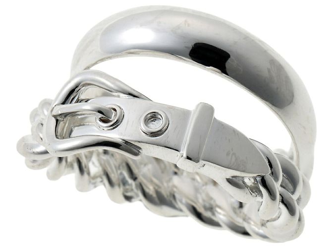 Hermès Hermes Boucles Sellier Inflexible Ring Silber