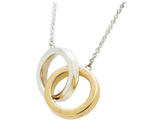 Autre Marque Collana con pendente Tiffany & Co. 1837 Interlocking Circle Argento D'oro