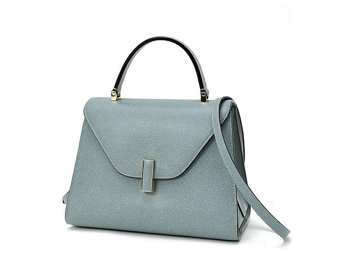 Bolsa de Ombro Valextra Iside Medium em Powder Blue Azul