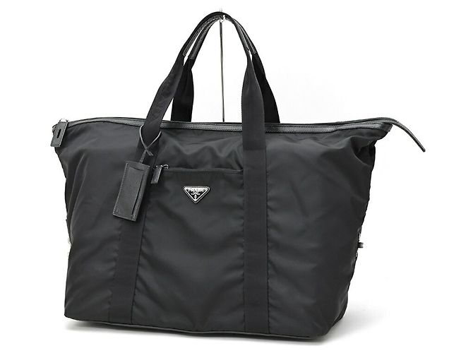 Borsa Duffle Prada Nylon x Saffiano Leather Nero