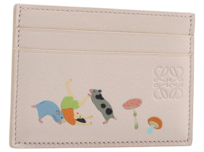LOEWE Kartenetui aus Leder Pink Auth 167702M