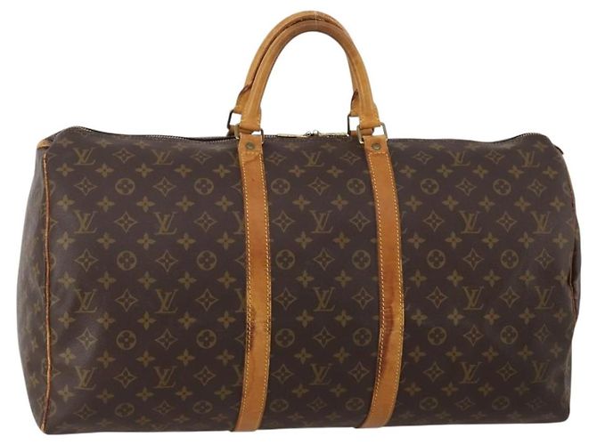 LOUIS VUITTON Monogram Keepall 55 Boston Bag M41424 LV Auth 199400 Monograma