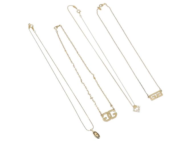 Collar GIVENCHY Metal Set de 4 Tono Dorado Auth SW2855