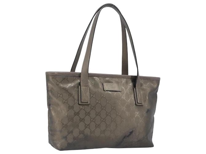 Borsa GUCCI GG Implementation PVC Gold Silver 211138 Auth 204428 Argento D'oro