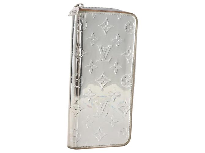 LOUIS VUITTON Monogram Mirror Zippy Wallet Vertical Silver M80808 Auth 205814A Silber Monogramm
