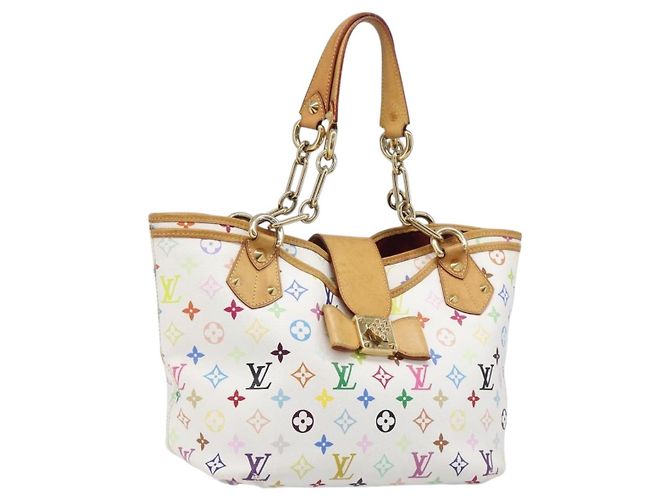 LOUIS VUITTON Monogram Multicolor Annie GM Tote Bag White M40303 LV Auth 203647 Weiß