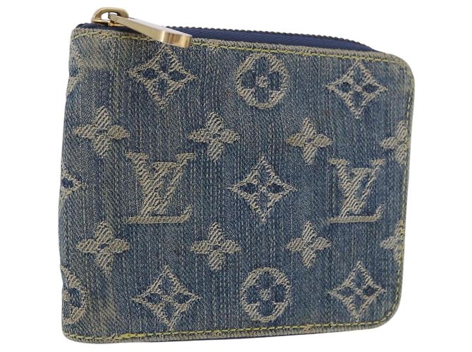 LOUIS VUITTON Monogram Denim Mini Zippy Wallet Blue M95342 LV Auth ar14193A Bleu Monogramme