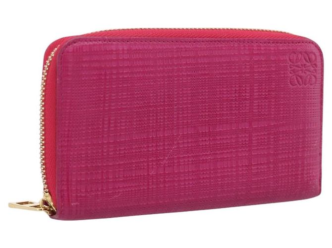 Portefeuille LOEWE en cuir Rose Or Auth 204802A Doré
