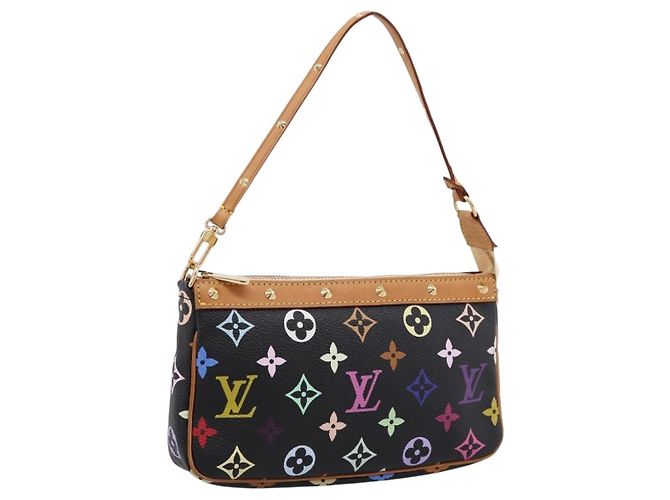 LOUIS VUITTON Monogram Multicolor Pochette Accessoires M92648 Auth 204780SAV Black