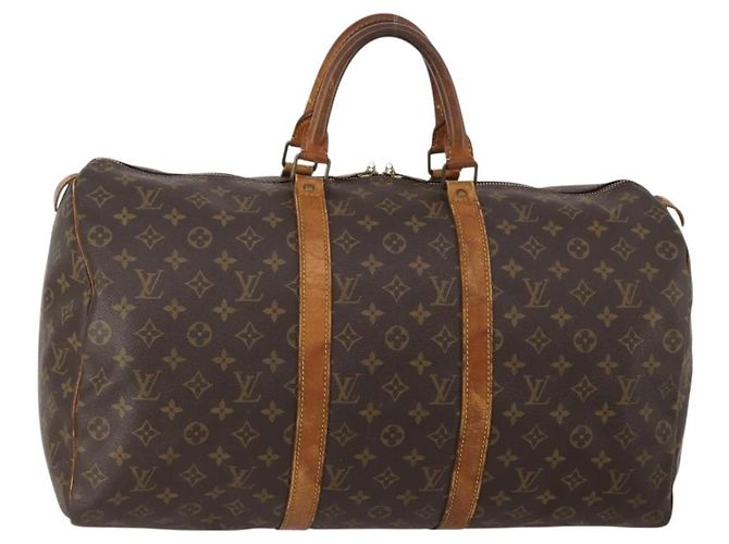 LOUIS VUITTON Monogram Keepall 50 Boston Bag M41426 LV Auth 200408