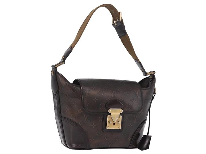 LOUIS VUITTON Monogram Bronze Serjan PM Shoulder Bag Bronze M95463 Auth ka6195V