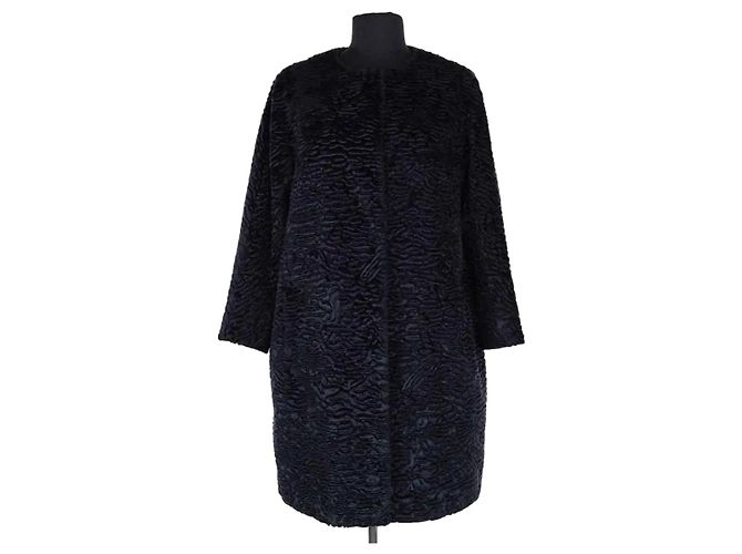Cappotto in pelliccia Max Mara blu navy