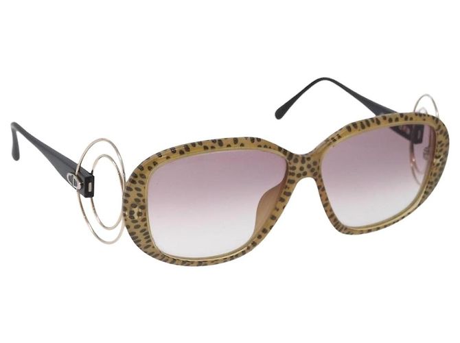 Occhiali da sole Christian Dior Plastica Beige Tono Oro Auth ar14225V