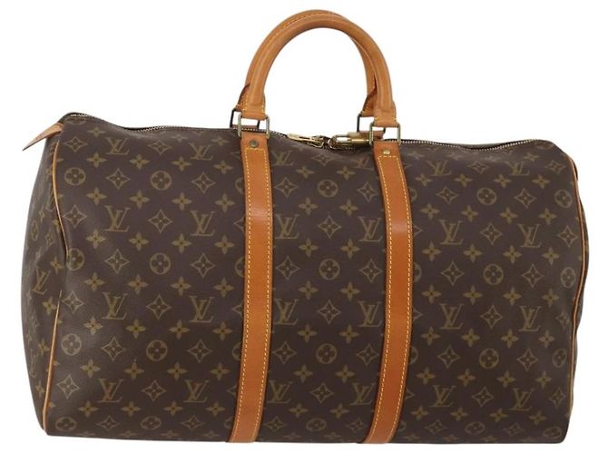 LOUIS VUITTON Monogram Keepall 50 Boston Bag M41426 LV Auth 200838V Monograma