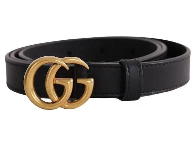 Gucci Schwarzer GG Marmont Gürtel