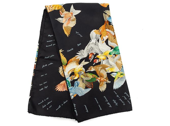 Foulard di seta Hermès L Intrus Nero 90