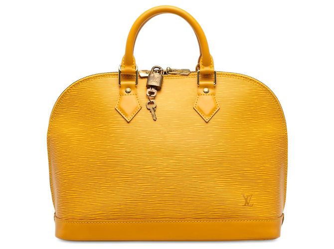 Yellow Louis Vuitton Epi Alma PM Handbag