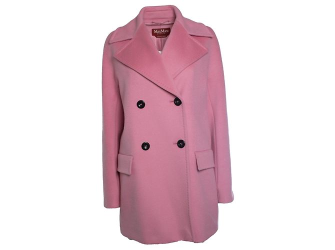 Max Mara, Oversized Wollmantel, zweireihig, Rosa Pink