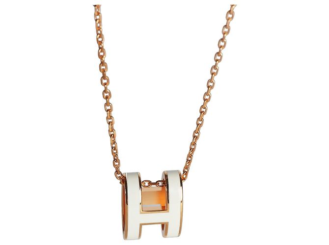 Hermès Pop H Anhänger vergoldet in Marron Glacé