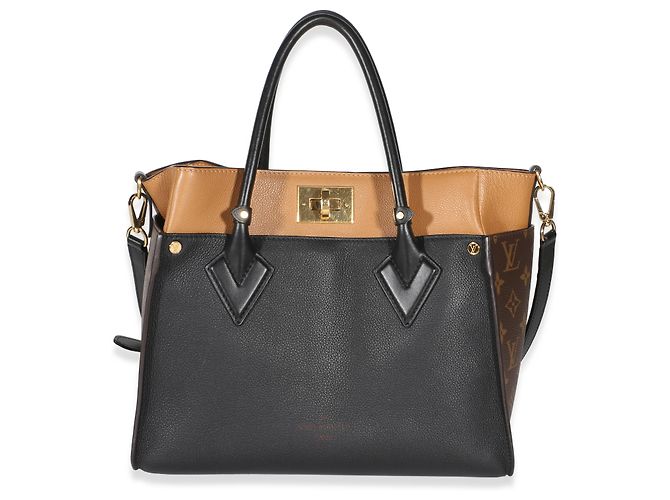 Louis Vuitton Black Monogram Canvas On My Side MM Noir
