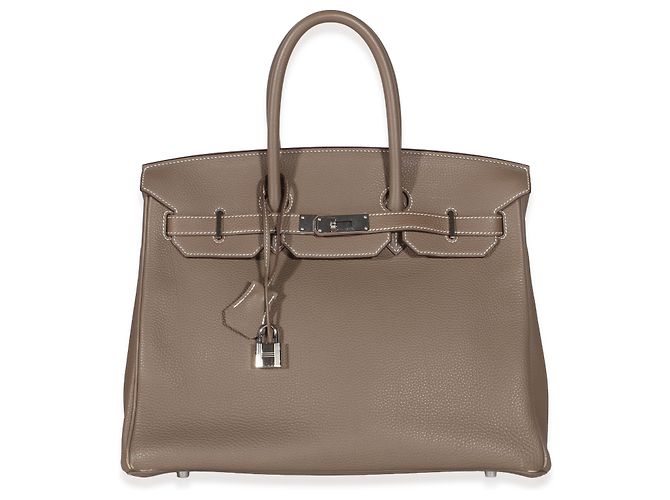 Hermès Etoupe Togo Birkin 35 PHW Marron
