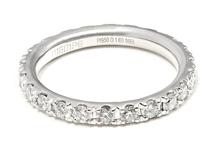 Autre Marque Anel Wempe Memorie de platina e diamantes Prata