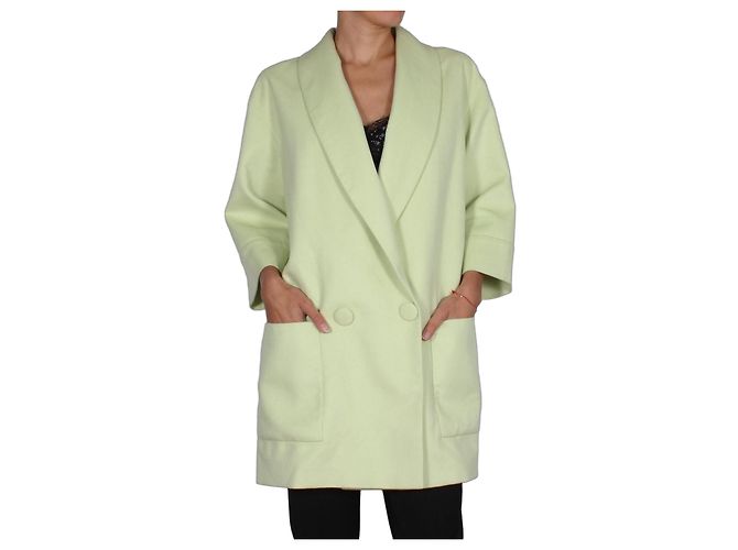 Autre Marque Katya Silchenko Abrigo Chaqueta de Lana Verde claro