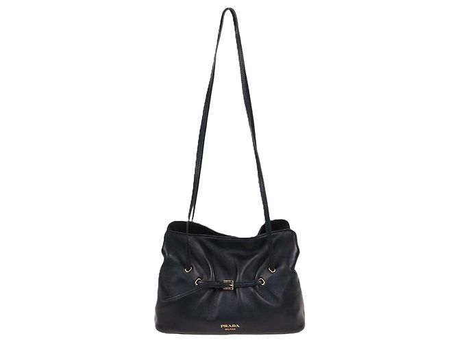 Borsa a tracolla piccola Dada Prada in pelle nera