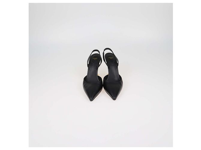 Fendi First Slingback-Pumps aus schwarzem Leder