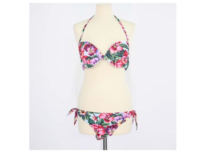 Dolce & Gabbana Bikini-Set mit buntem Blumenprint Blau