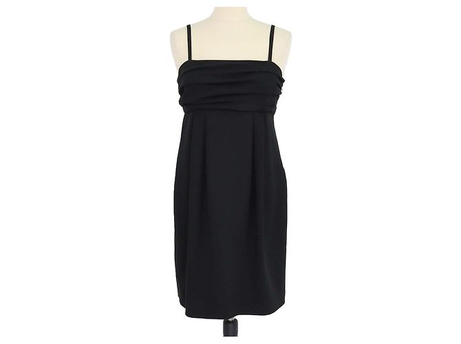 Moschino Cheap And Chic Moschino Cheap & Chic Schwarzes Mini-Kleid mit Rüschen und schmalen Trägern