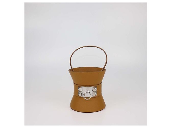 Hermès Borsa Mini Medor Hermes in pelle Epsom Sesame Marrone