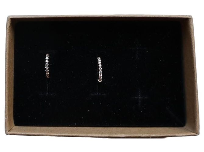 Autre Marque Pendientes de aro de oro amarillo y diamantes Dorado